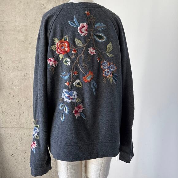JOHNNY WAS Renata Raglan Sweatshirt Size Small - Picture 2 of 8